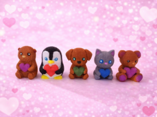 Famille des animaux petit cœur en impression 3D