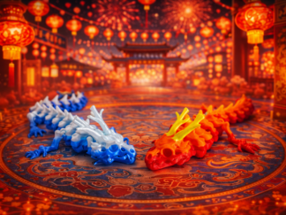 Squelette de dragon chinois en impression 3d